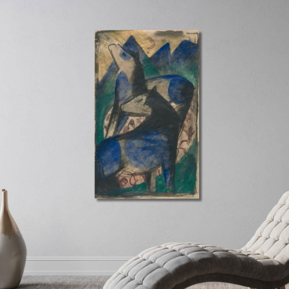 Due Cavalli Blu Franz Marc fmr60 quadro stampato su tela