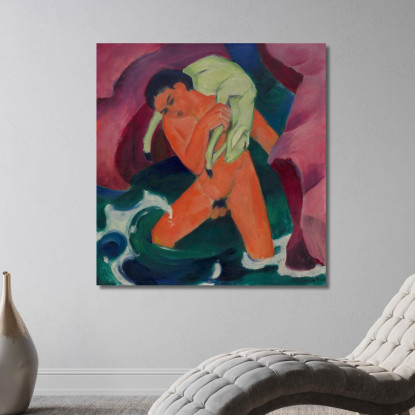 Ragazzo Con Agnello Il Buon Pastore Franz Marc fmr66 quadro stampato su tela