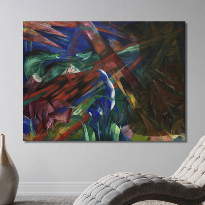 Destini Animali Gli Alberi Mostravano I Loro Anelli Gli Animali Le Loro Vene Franz Marc fmr69 quadro stampato su tela
