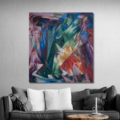 Uccelli Franz Marc fmr71 quadro stampato su tela