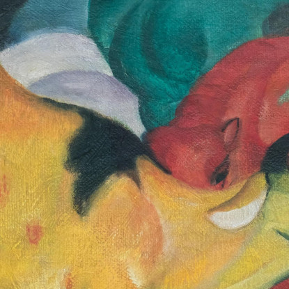 Mucche Rosso Verde Giallo Franz Marc fmr76 quadro stampato su tela