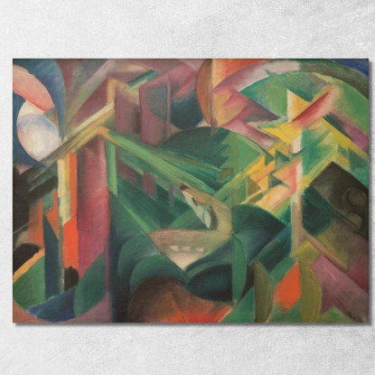 Cervi Nel Giardino Del Monastero Franz Marc fmr77 quadro stampato su tela