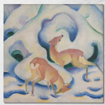 Cervo Nella Neve Ii Franz Marc fmr78 quadro stampato su tela