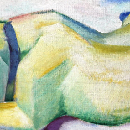 Cane Sdraiato Nella Neve Franz Marc fmr80 quadro stampato su tela