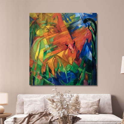 Animali In Un Paesaggio Franz Marc fmr83 quadro stampato su tela