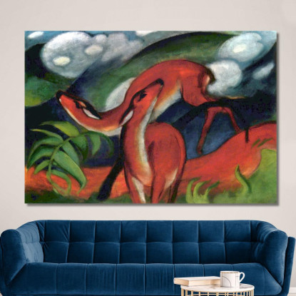Cervo Rosso Ii Franz Marc fmr85 quadro stampato su tela