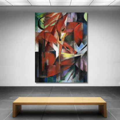 Le Volpi Franz Marc fmr86 quadro stampato su tela