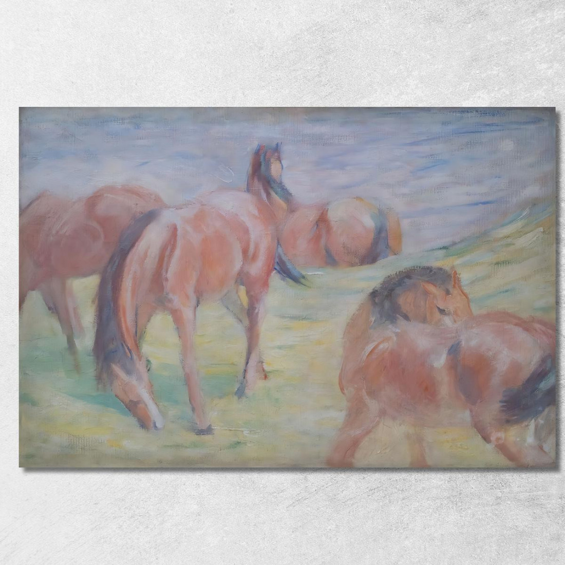 Cavalli Al Pascolo I Franz Marc fmr90 quadro stampato su tela Cavalli Al Pascolo I Franz Marc fmr90 quadro stampato su tela