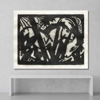 Cavallo Franz Marc fmr91 quadro stampato su tela