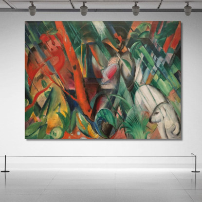 Sotto La Pioggia Franz Marc fmr94 quadro stampato su tela