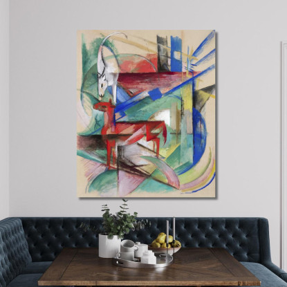 Paesaggio Con Animali Franz Marc fmr95 quadro stampato su tela