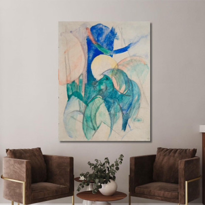 Mandrillo Franz Marc fmr98 quadro stampato su tela