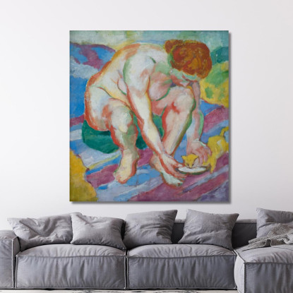 Nudo Con Gatto Franz Marc fmr100 quadro stampato su tela