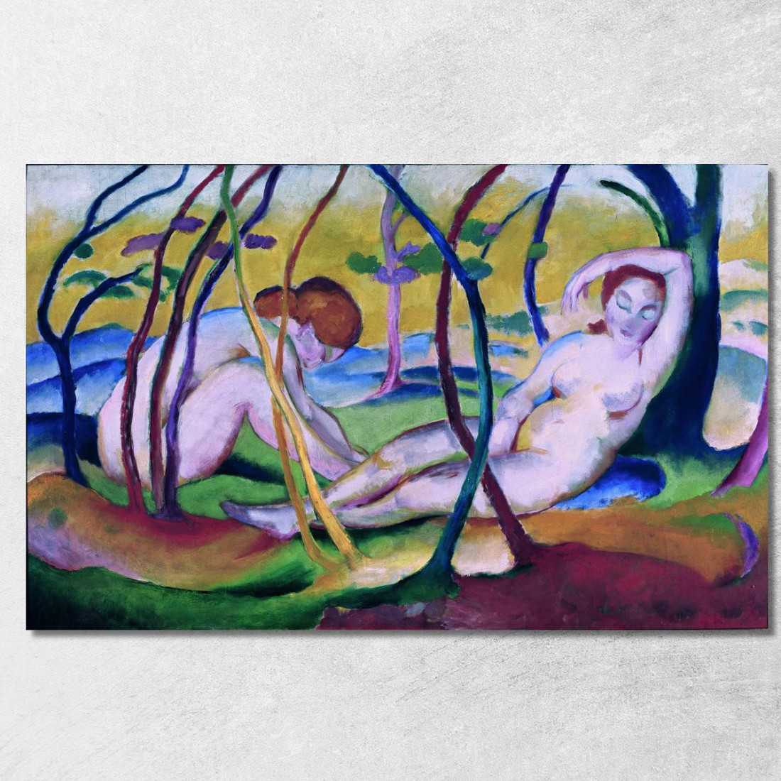 Nudi Sotto Gli Alberi Franz Marc fmr101 quadro stampato su tela Nudi Sotto Gli Alberi Franz Marc fmr101 quadro stampato su tela