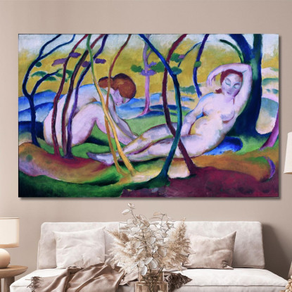 Nudi Sotto Gli Alberi Franz Marc fmr101 quadro stampato su tela
