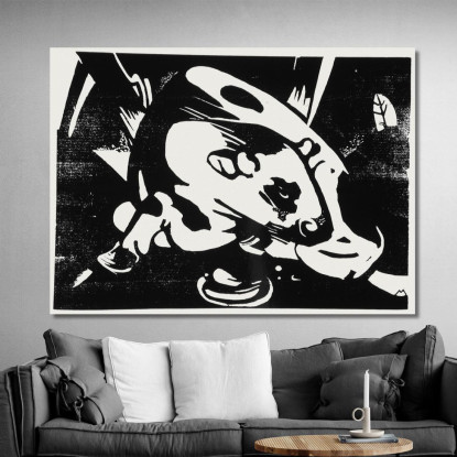 Il Toro Franz Marc fmr107 quadro stampato su tela