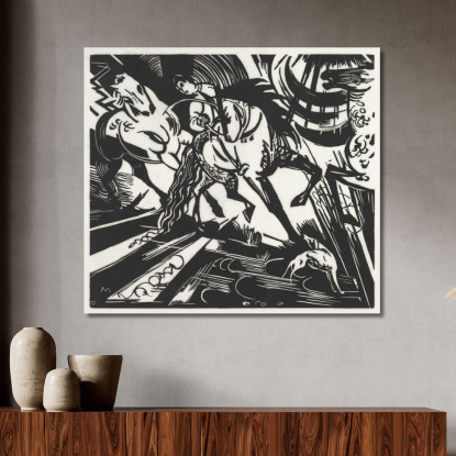 La Scuola Di Equitazione Franz Marc fmr110 quadro stampato su tela