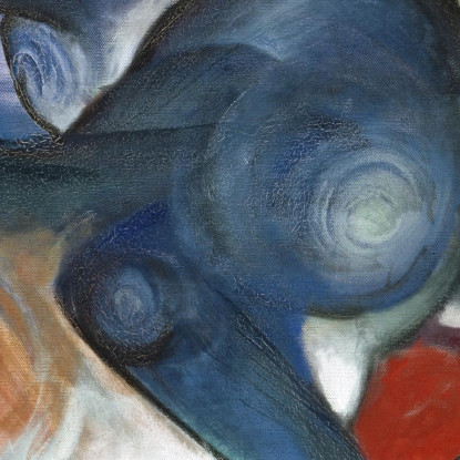 Due Gatti Blu E Gialli Franz Marc fmr114 quadro stampato su tela