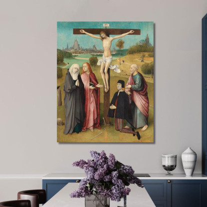 Calvario Con Donatore Bosch Hieronymus hbs4 quadro stampato su tela