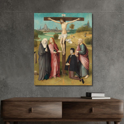 Calvario Con Donatore Bosch Hieronymus hbs4 quadro stampato su tela