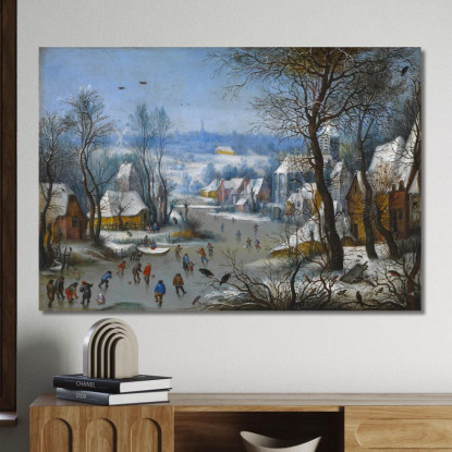 Un Pezzo Invernale Pieter Bruegel pbr2 quadro stampato su tela