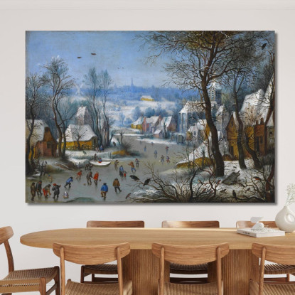 Un Pezzo Invernale Pieter Bruegel pbr2 quadro stampato su tela