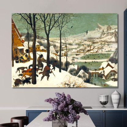 Cacciatori Nella Neve Pieter Bruegel pbr5 quadro stampato su tela