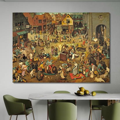 Lotta Tra Carnevale E Quaresima Pieter Bruegel pbr12 quadro stampato su tela