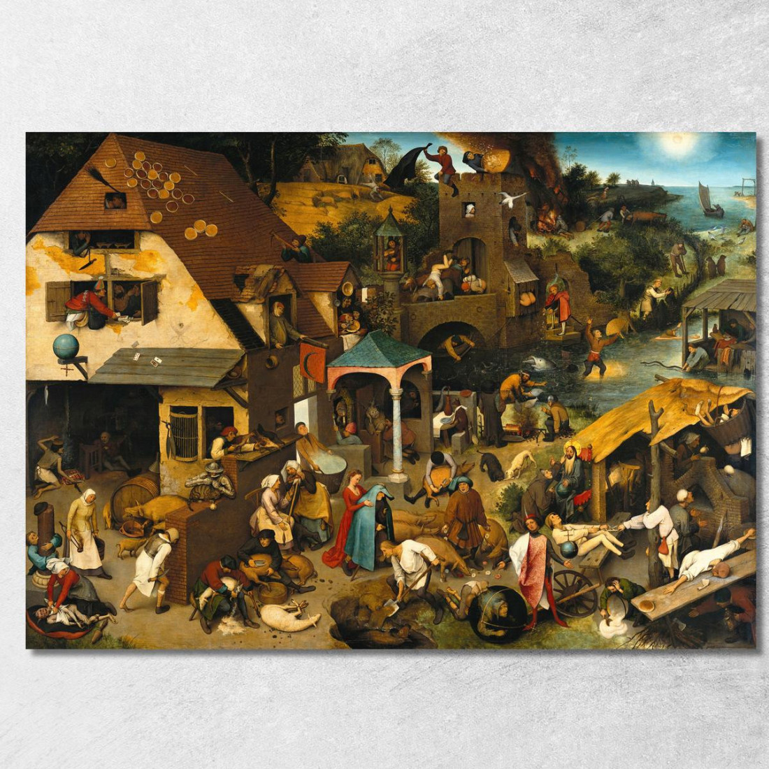 Proverbi Olandesi 1559 Pieter Bruegel pbr14 quadro stampato su tela Proverbi Olandesi 1559 Pieter Bruegel pbr14 quadro stampato su tela