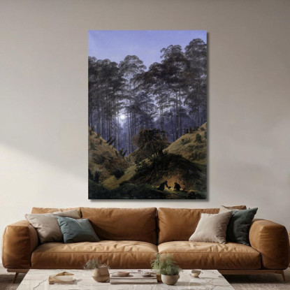 Interno Della Foresta Al Chiaro Di Luna Caspar David Friedrich cdf6 quadro stampato su tela