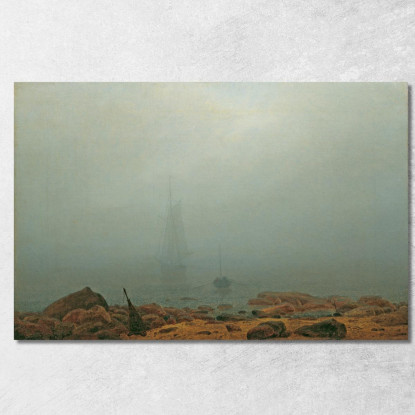 Spiaggia Del Mare Nella Nebbia 1807 Caspar David Friedrich cdf14 quadro stampato su tela