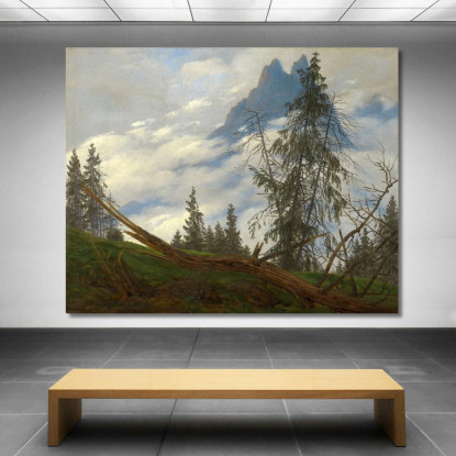 Cima Della Montagna Con Nuvole Alla Deriva Caspar David Friedrich cdf21 quadro stampato su tela