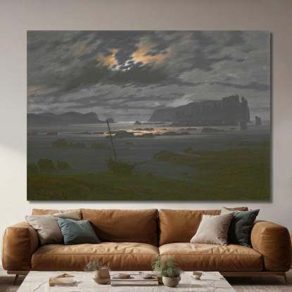 Mare Del Nord Al Chiaro Di Luna Caspar David Friedrich cdf24 quadro stampato su tela