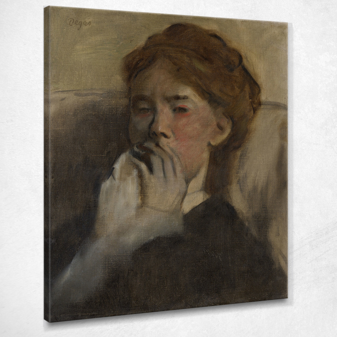 Giovane Donna Con La Mano Sulla Bocca Edgar Degas edg297 quadro stampato su tela Giovane Donna Con La Mano Sulla Bocca Edgar Degas edg297 quadro stampato su tela