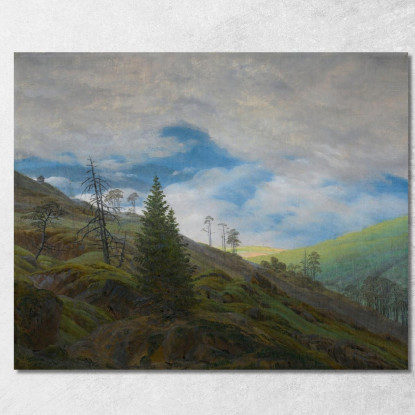 Sunburst Sui Monti Dei Giganti. Sunburst Sui Monti Dei Giganti Caspar David Friedrich cdf29 quadro stampato su tela