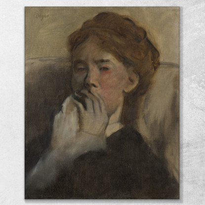 Giovane Donna Con La Mano Sulla Bocca Edgar Degas edg297 quadro stampato su tela