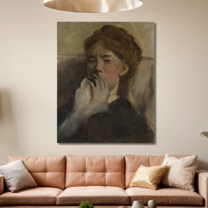 Giovane Donna Con La Mano Sulla Bocca Edgar Degas edg297 quadro stampato su tela