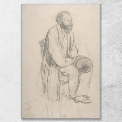 Édouard Manet Seduto Con In Mano Il Cappello Edgar Degas edg298 quadro stampato su tela