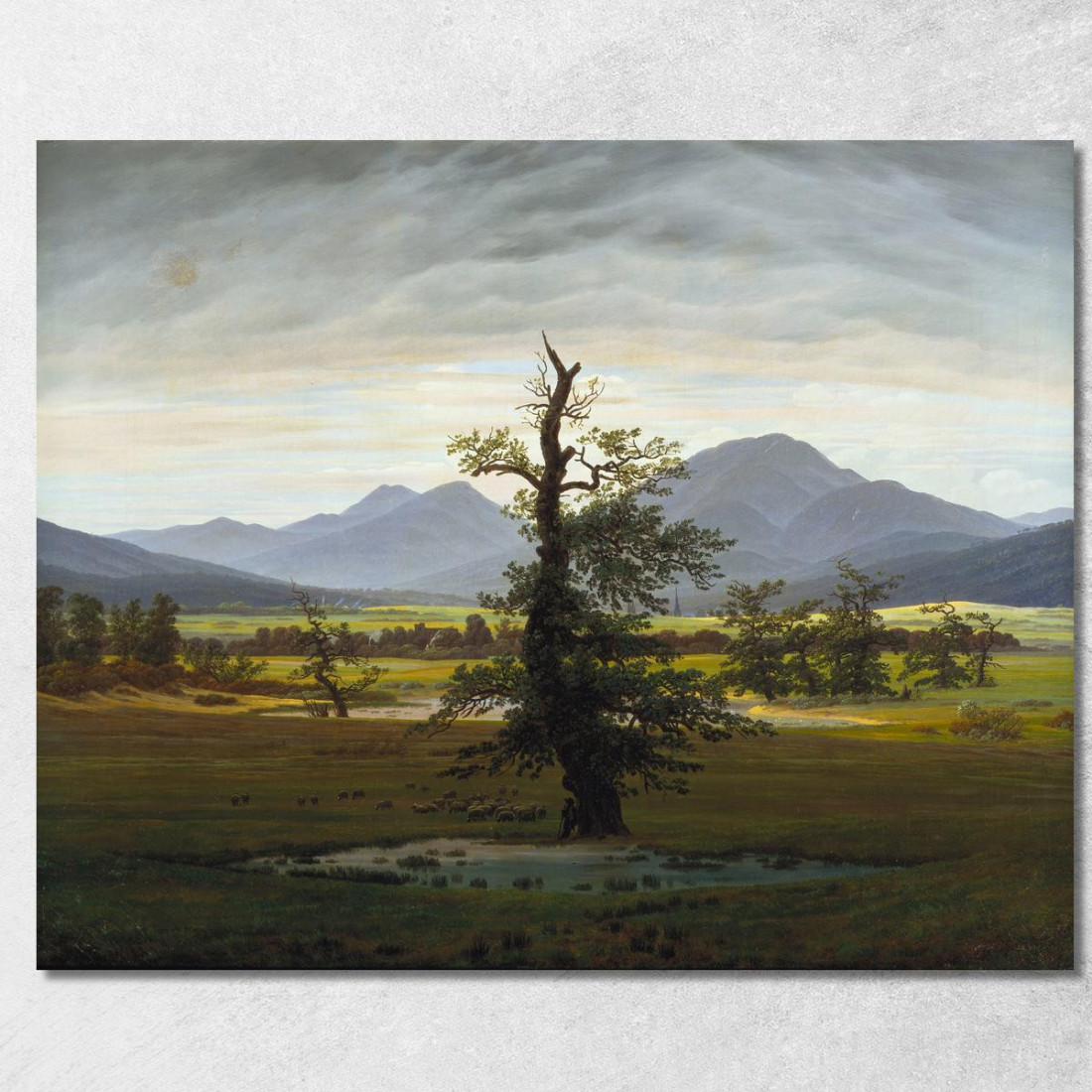 Paesaggio Del Villaggio Nella Luce Del Mattino L'Albero Solitario 1822 Caspar David Friedrich cdf43 quadro stampato su tela