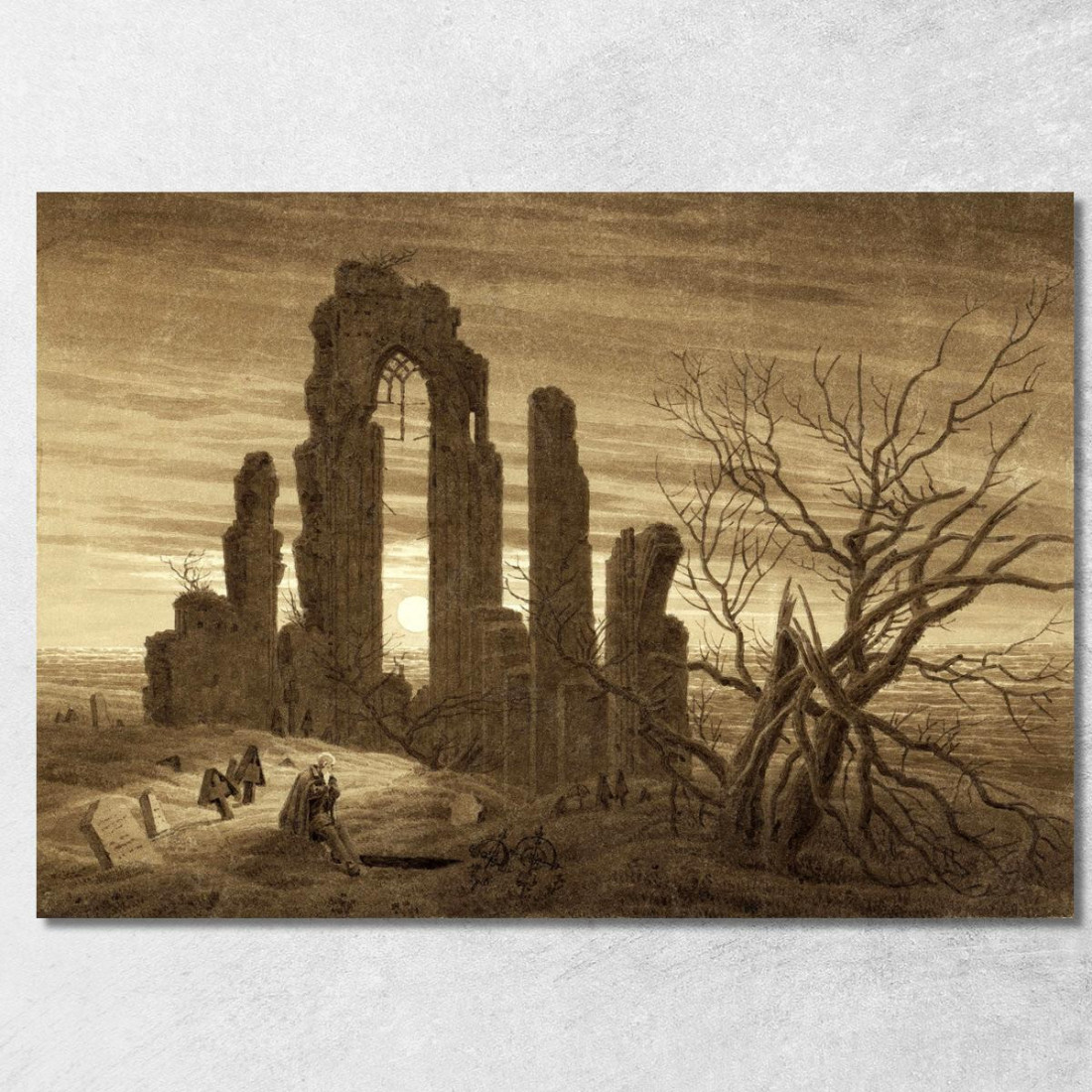 Notte D'Inverno Vecchiaia E Morte Caspar David Friedrich cdf46 quadro stampato su tela Notte D'Inverno Vecchiaia E Morte Caspar David Friedrich cdf46 quadro stampato su tela