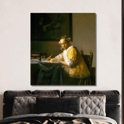 Una Signora Che Scrive Jan Vermeer jvr1 quadro stampato su tela