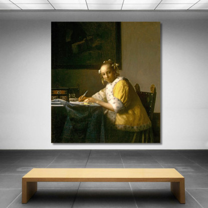 Una Signora Che Scrive Jan Vermeer jvr1 quadro stampato su tela