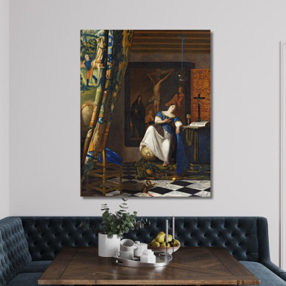 Allegoria Della Fede Cattolica Jan Vermeer jvr3 quadro stampato su tela