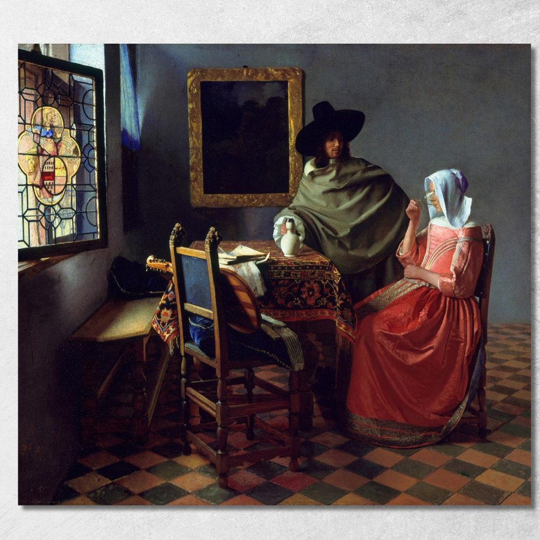 Il Bicchiere Di Vino Jan Vermeer jvr22 quadro stampato su tela