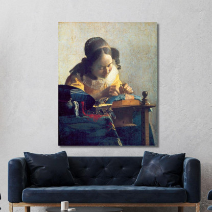 La Merlettaia Jan Vermeer jvr24 quadro stampato su tela