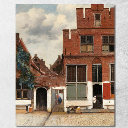 La Piccola Strada Jan Vermeer jvr25 quadro stampato su tela