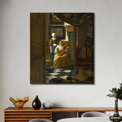 La Lettera D'Amore Jan Vermeer jvr26 quadro stampato su tela