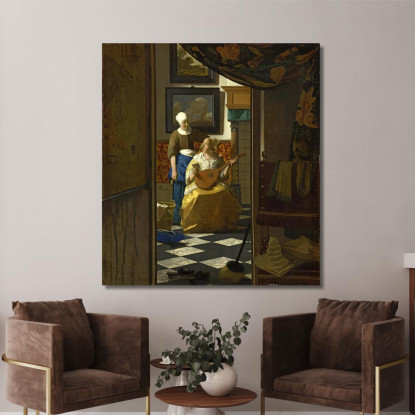 La Lettera D'Amore Jan Vermeer jvr26 quadro stampato su tela