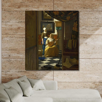 La Lettera D'Amore Jan Vermeer jvr26 quadro stampato su tela