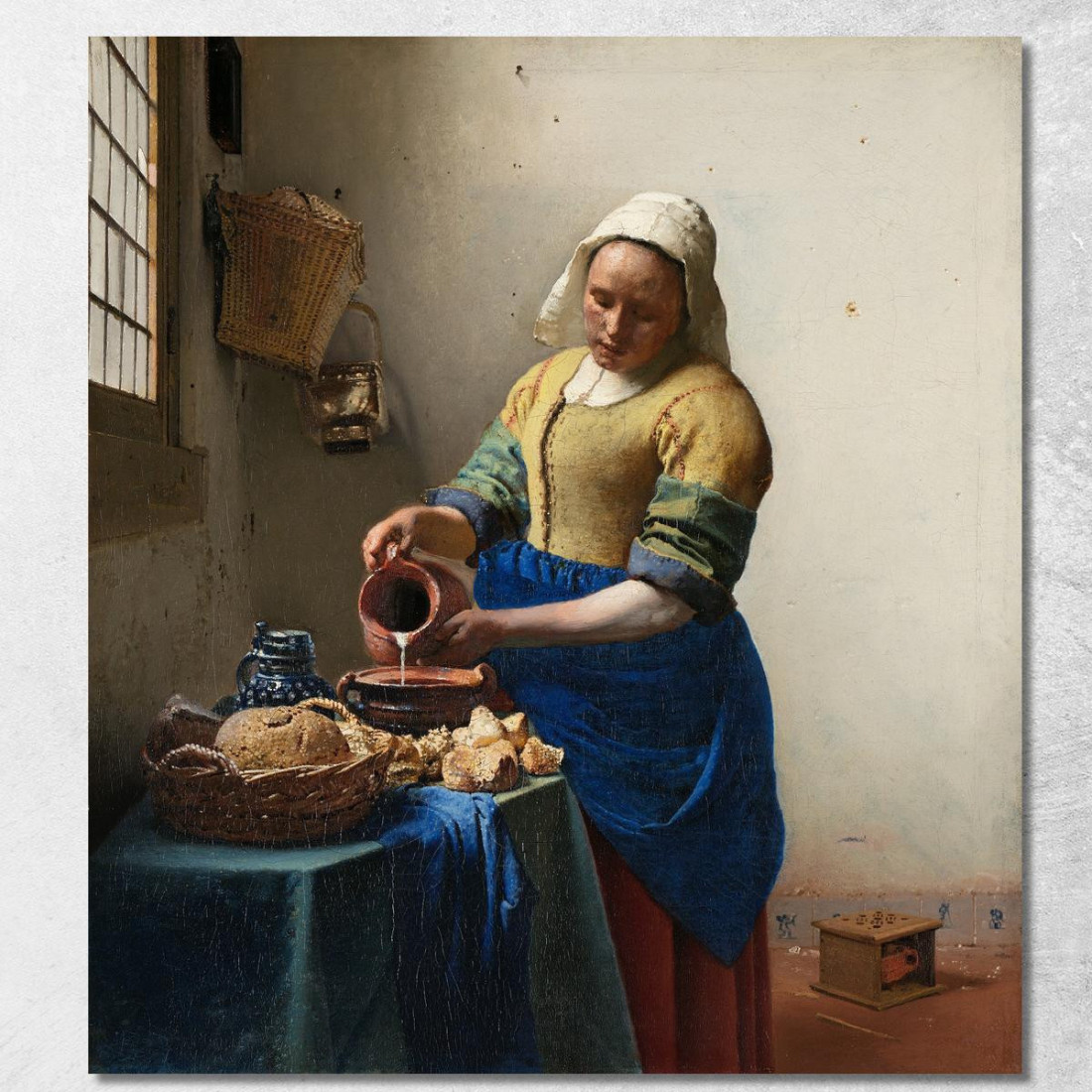La Lattaia Jan Vermeer jvr27 quadro stampato su tela La Lattaia Jan Vermeer jvr27 quadro stampato su tela
